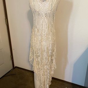 Crochet ivory vest